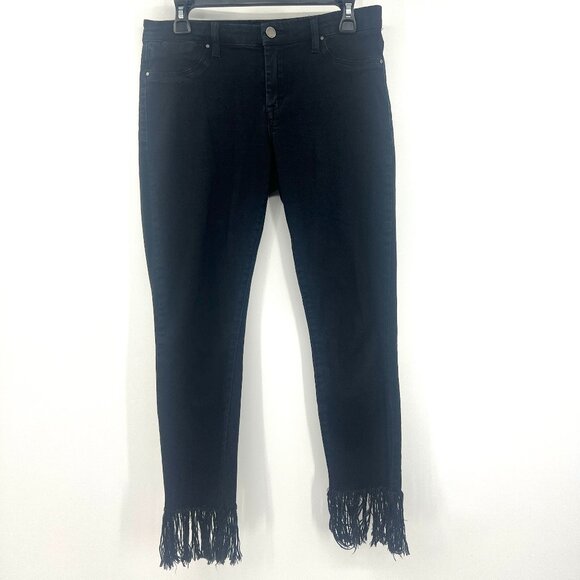 BlankNYC Black Fringe Hem Skinny Jeans Women's 28 - Picture 1 of 8